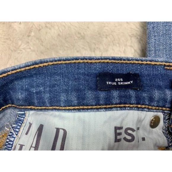 Gap Size 26s Womens Jeans True Skinny Stretch Light Wash High Rise Distr… - Picture 3 of 5